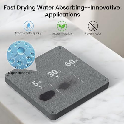 BOTEMY Toothbrush Holders with Quick Drying Mat—Black Toothbrush and Toothpaste Holder for Bathroom—Upgrade 3 Slots Openwork Design Bathroom Counter Organizer for Electric Toothbrush,Razor,Toothpaste