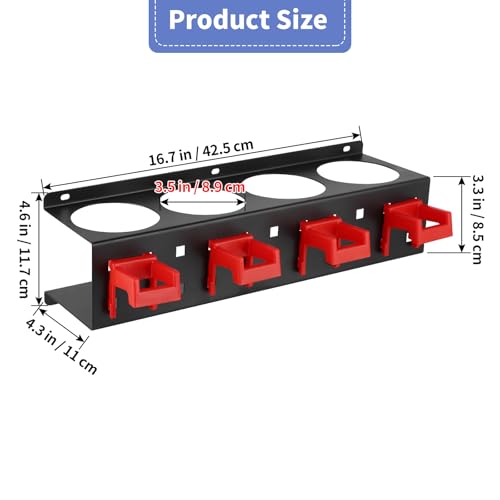 MOLIGOU 2 Pcs Spray Bottle Holder Wall Mount, Detailing Bottle Organizer, Spray Bottle Rack with 4 Holes and 4 Hooks