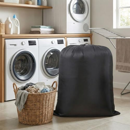 Extra Large Laundry & Storage Bag (43"x55", Black) | Lightweight, Dust & Moisture. Ideal for Blankets, Clothes, Pillows & Cushions for Moving, Dorms, Travel & Camping