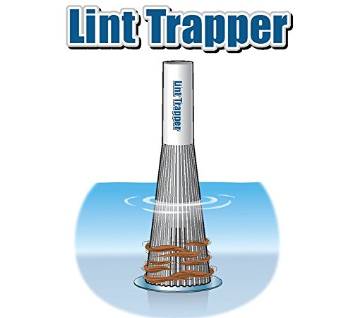 Lint Hair Trapper for filtering Washing Machine Utility Tub and Sink drains-reusable and customizable with built-in overflow guard. Traps Lint, hair and debris from drains, replaces all Mesh filters