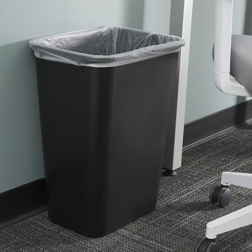 COASTWIDE Indoor Trash Can Without Lid, Black Plastic, 10.25 Gallon