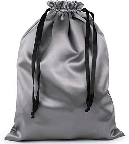 PlasMaller Dust Cover Storage Bags Thick Silk Cloth Pouch with Drawstring For Luxuries Handbags Tote Purses Shoes Boots, Silver (19.6 x 23.6 in)