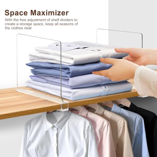 Shelf Dividers for Closet Organization, Adjustable Shelf Separators, 10 Pcs | Non-Slip Design for Organization Enthusiasts, Expand Closet Vertical Space for Clothes, bags, Purses, Towels, Books, Shoes