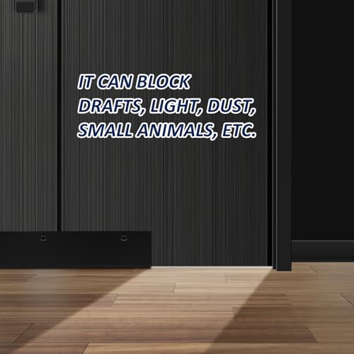 Door Draft Stoppers for Door, 39” Length Weather Stripping Door Seal, Strong Adhesive Door Sweep for Exterior and Interior Doors（Black）