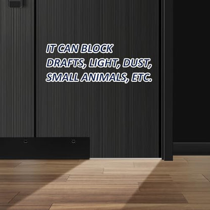 Door Draft Stoppers for Door, 39” Length Weather Stripping Door Seal, Strong Adhesive Door Sweep for Exterior and Interior Doors（Black）
