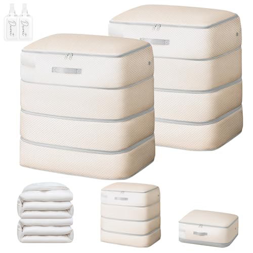 Comforter Storage Bag - 130L Large Capacity Blanke... (2 Count | Beige | Nylon)