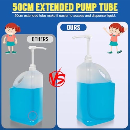 3 Pack 38-400 1 oz 5 Gallon Pump Dispenser with 50cm Extended Tube | Pump for Large Gallon Bucket, Cap to Avoid Dripping, Great for Shampoo, Conditioner, Bleach Liquid, Laundry, Detergent, Oil