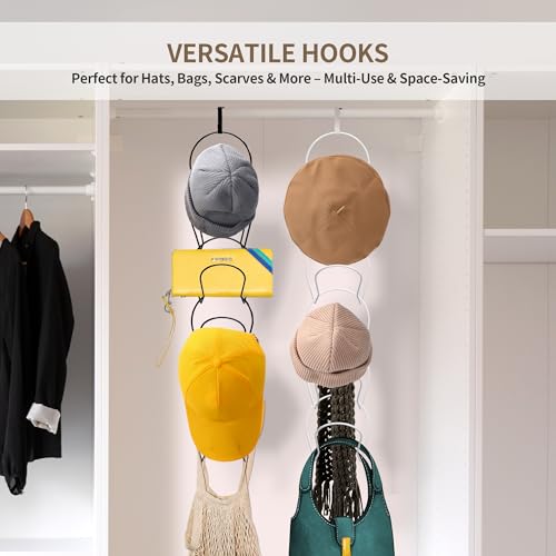 10 Pack Hat & Wig Stand Organizer for Multiple Wigs Hanger, Wig Holder, Space Saving Storage Rack for Hat, Tie, Scarf (Black)