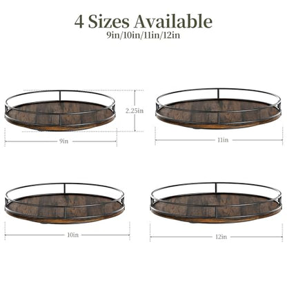 LAMU 9'' Rotating Lazy Susan Organizer, Wooden Lazy Susan Turntable | Pantry Storage for Table Top, Spice Organization, Cabinet, Kitchen, Bathroom Vanity, Table Decor