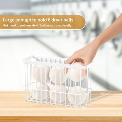 Moryimi Magnetic Dryer Ball Holder for Laundry Room Organization | Magnetic Lint Bin for Laundry Room, Iron Dryer Ball Container for Laundry Room Organization and Storage (No Balls)