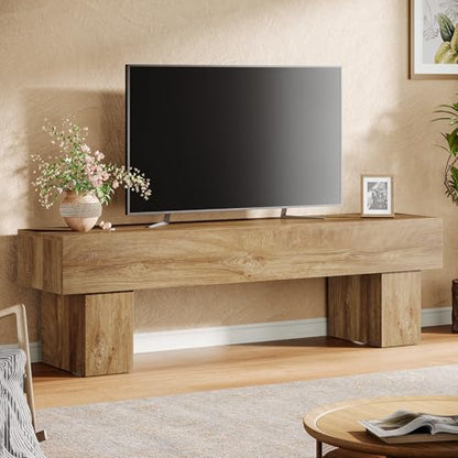Tribesigns 63" TV Stand, Farmhouse Entertainment Center, Low TV Console Table for Living Room, Long Media Console Television Stands for 55/60/65 Inch TV