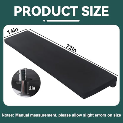 MABOZOO 2-Inch Thick Fireplace Hearth Cushion, 72"x14" Baby Proofing Seat Edge Pad for Child Safety, Soft Fireplace Baby Proofing Bench & Windowsill Protector, Black