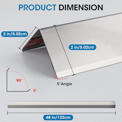 Stainless Steel Wall Corner Guards, 2 x 2 x 48 inches (2 Pcs Pack). Made of 304 Steel, These 90-Degree Angle Metal Corner Protectors are Designed for Wall Protection and Decoration
