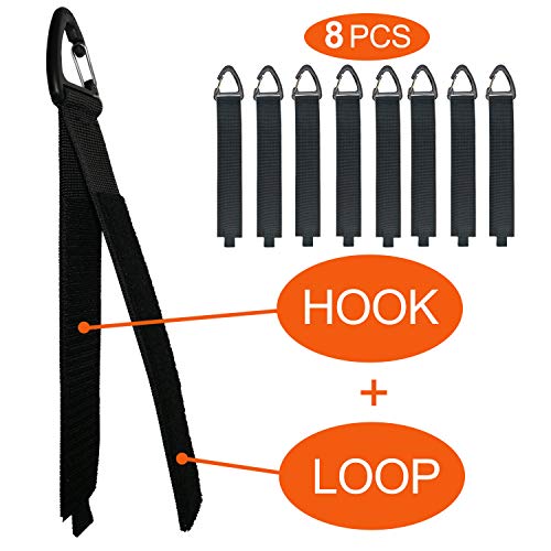 ZTSXLLIM Extension Cord Organizer Garage Organization with Carabiner 8 Pack | 16-Inch straps, Holds Up to 50 lbs, Hose holder, Carabiner Clip, Heavy Duty, For House, For Yard, For Storage, For Workshop