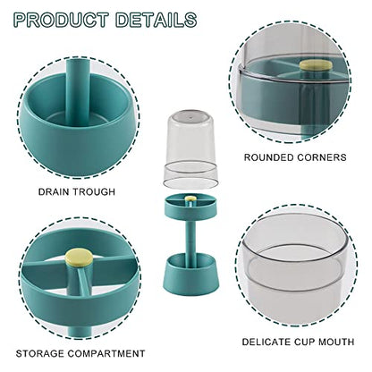 Toothbrush Holder Stand with Covered Cup/Cover, 3-Slot Organizer, White | Toothpaste Holder Stand Compatible with Regular Toothbrushes, Travel Hotel Bathroom Dental Storage Organizer for Toothpaste