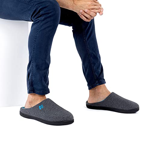 RockDove Men's Original Two-Tone Memory Foam Slipper | Slip-on, Indoor/Outdoor, House Use, Non-Slip, Machine Washable, Lightweight, Skin-Friendly, Gift-Ready