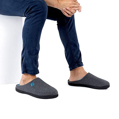 RockDove Men's Original Two-Tone Memory Foam Slipper | Slip-on, Indoor/Outdoor, House Use, Non-Slip, Machine Washable, Lightweight, Skin-Friendly, Gift-Ready