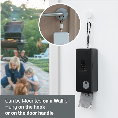 SVD.PET Dog Poop Bag Dispenser (Black, Dispenser only) | Outdoor or Indoor Pet Waste Bag Dispenser Station, Wall Mount or Hanging with Strap, Easy to Refill Magnetic Cover