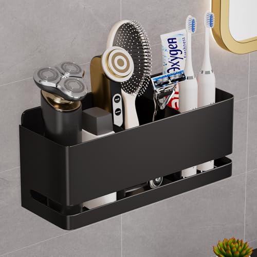 Electric Toothbrush Holder, Toothbrush Holders wall Mounted，3 Slot | Aluminum toothbrush holder, drill-free, 3-slot storage; suitable for use in bathrooms, kitchens, and studies.