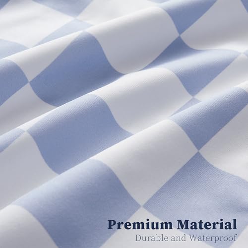 Ohocut Checkered 2 Pcs Large Travel Laundry Bags for Dirty Clothes, Aesthetic Trendy Waterproof Washable Laundry Bag with Handle for Travel, Gym, Swimming Pool, Blue