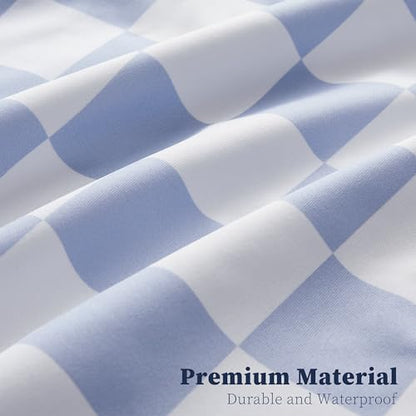 Ohocut Checkered 2 Pcs Large Travel Laundry Bags for Dirty Clothes, Aesthetic Trendy Waterproof Washable Laundry Bag with Handle for Travel, Gym, Swimming Pool, Blue