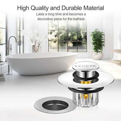 LEKEYE Tub Stopper | Shower Drain Hair Catcher | Pop-up Drain Stopper with Strainer | Bathroom Bathtub Plug | Drain Protector for 1-1/2 to 1-3/4" Bath Drain Hole
