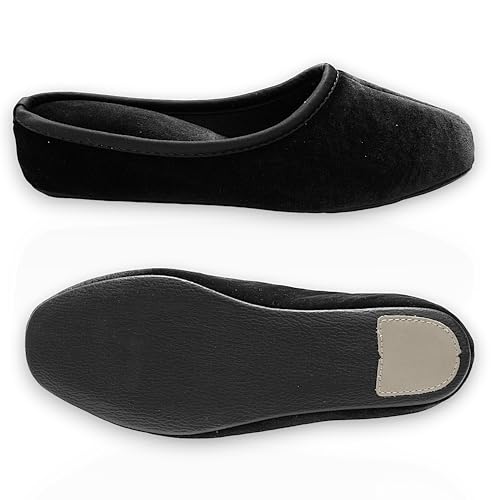 House slippers for women 1.5inch heel lift Slipper... (Black)