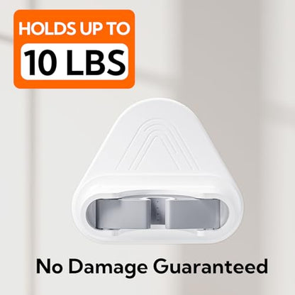 hookay 10lbs Broom and Mop Grippers Wall Hooks, 4 Hangers and 12 Adhesive Strips, Damage-Free No Tools Hanging Organizer for Home Organization, Holds up to 10 lb