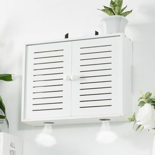 Wifi Storage Box Wall Mount Router Shelf Wooden Wifi Router Box Hider Wall Mount Router Storage Box for Modem Cable