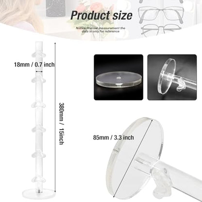 6 Layers Acrylic Sunglass Organizer, Glasses Holder, Sunglasses Display Stand, Eyewear Frame Riser Rack Holder for Glasses Storage