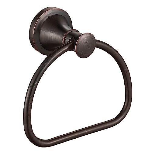 WOLIBEER Bronze Towel Ring,Bathroom Hand Towel Holder,Oil Rubbed Towel Hanger Wall Mount Farmhouse Towel Rack Rustic Bath Accessories Half Round