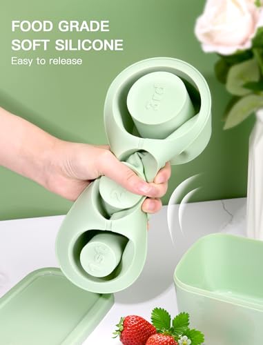3 Pcs Silicone Ice Cube Tray for 30-40 Oz Tumblers with Lid and Storage Bin | Creates 3 Hollow Cylinder Ice Cubes, Silicone Ice Trays for Freezer, Easy Release, BPA-Free, Coffee, Whiskey and Cocktails