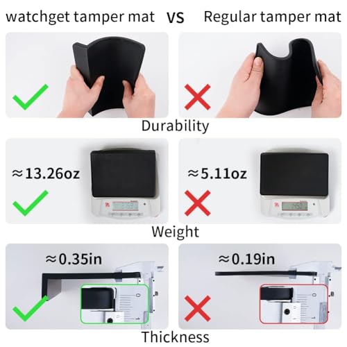 watchget Espresso Tamping Mat,Silicone Portafilter Pad for Counter | Ultra Thick,Waterproof and Heat Resistant,Non-Slip Corner Tamper Mat,Barista Espresso Machine Accessory,8"x6", Black