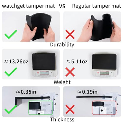watchget Espresso Tamping Mat,Silicone Portafilter Pad for Counter | Ultra Thick,Waterproof and Heat Resistant,Non-Slip Corner Tamper Mat,Barista Espresso Machine Accessory,8"x6", Black