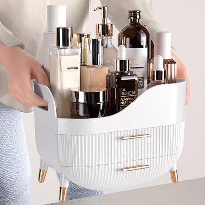 Pajiriona Makeup Organizer with Drawers,Skincare Organizer for Vanity,Storage Box with Handle,Large Cosmetic Display Case for Dresser, Bathroom Countertop