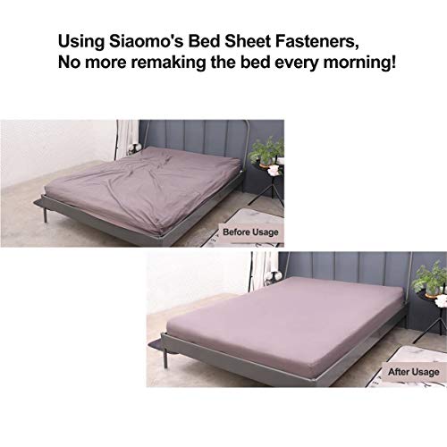 Bed Sheet Clip Straps - 2 Way Adjustable Crisscross Sheet Corner Holder Straps Gripper Elastic Sheet Band Mattress Straps Fasten Suspenders(2 Set/4Pcs, Black)