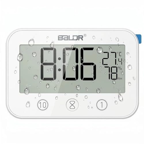 Digital LCD Waterproof Timer Shower Clock, Waterpr... (White)