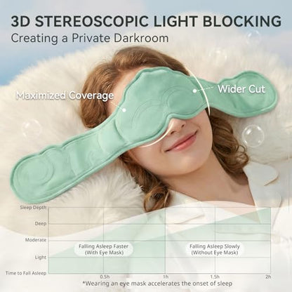 Weighted Sleep Mask with Gentle Pressure | Lightweight, Soft, Breathable & Skin-Friendly | Perfect Blackout for Deep Sleep, Travel, Meditation,Yoga (Light Green, Ruyi)