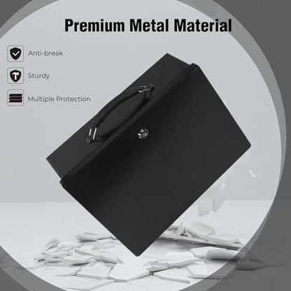 Fireproof Document Box, Fire Resistant Safe Box with Key Lock for Home, Portable Fireproof Lock Box for Personal Items, Passport, Cash, Tablet, X Large 13.2" x 11" x 4.13"
