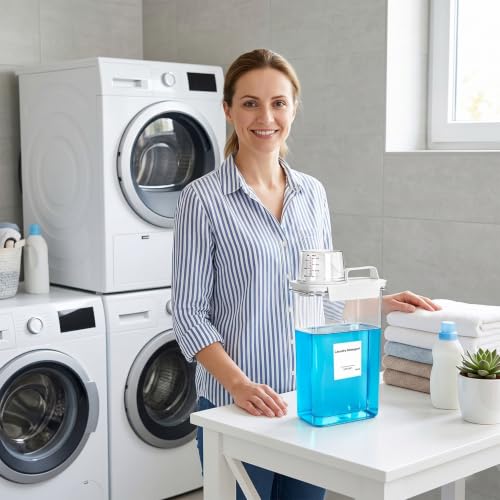 75OZ Laundry Detergent Dispenser, Liquid Laundry Soap Dispenser, Fabric Softener Organizer, Clear Plastic Powder Laundry Detergent Container, 1PACK