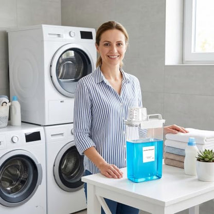 75OZ Laundry Detergent Dispenser, Liquid Laundry Soap Dispenser, Fabric Softener Organizer, Clear Plastic Powder Laundry Detergent Container, 1PACK