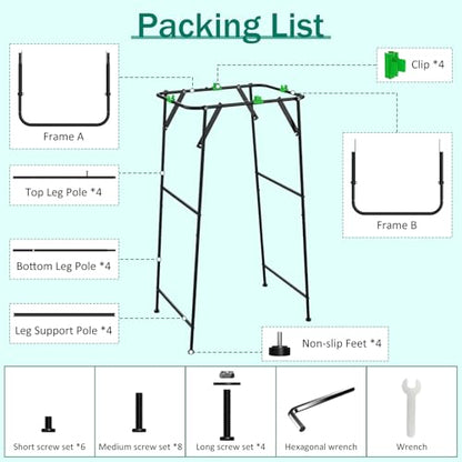 Foldable Trash Bag Holder Stand, Outdoor Leaf Bag Holder for Yard, Lawn | Portable Rustproof Garden Garbage Bag Frame Holder for 30-55 Gallon Bags for Leaves, Camping, Yard Weeding & Lawn Party