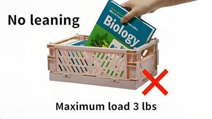 4 Pack Pastel Crates for Storage, Plastic Folding Basket, Colorful Small Storage Containers for Bedroom Office Classroom Bathroom Desktop Drawer Organizer Decor (9.8x6.5x3.8inch)