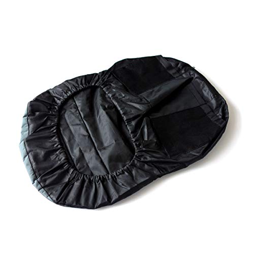 POWERWORKS Weatherproof Deluxe Riding Lawn Mower Seat Cover, Medium, Black | For Seats 12.4-14.1" High, 600D Oxford Cloth,Storage Pockets, Non-slip Cushioned Surface, Weatherproof Lawn Tractor Cover