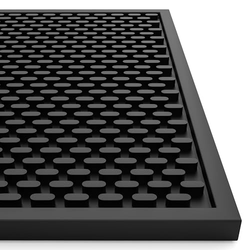 Silicone Drip Mat - 1/2 Inch Thick, Heat-Resistant... (Black | Silicone)