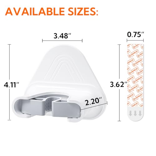 hookay 10lbs Broom and Mop Grippers Wall Hooks, 4 Hangers and 12 Adhesive Strips, Damage-Free No Tools Hanging Organizer for Home Organization, Holds up to 10 lb