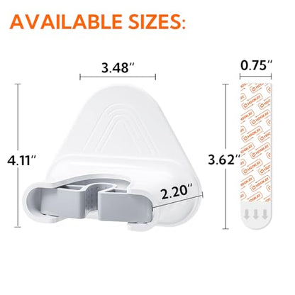 hookay 10lbs Broom and Mop Grippers Wall Hooks, 4 Hangers and 12 Adhesive Strips, Damage-Free No Tools Hanging Organizer for Home Organization, Holds up to 10 lb