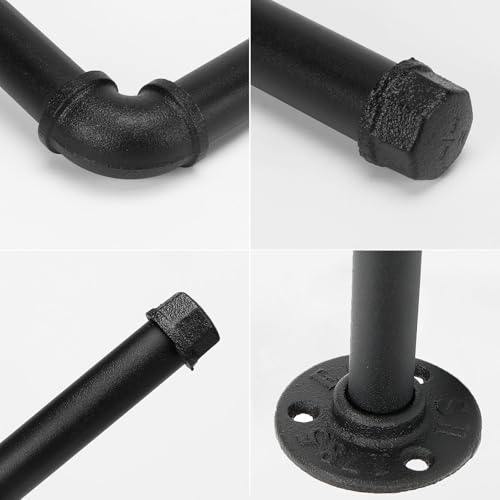 Industrial Iron Pipe Kitchen Paper Towel Holder, Vintage Farmhouse Heavy Duty DIY Industrial Rustic Wall Mount Paper Towel Rack for Kitchen Bathroom (1, Black)
