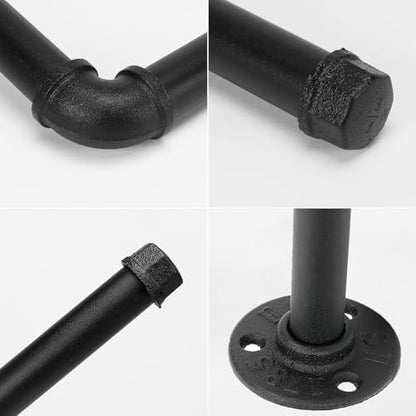 Industrial Iron Pipe Kitchen Paper Towel Holder, Vintage Farmhouse Heavy Duty DIY Industrial Rustic Wall Mount Paper Towel Rack for Kitchen Bathroom (1, Black)