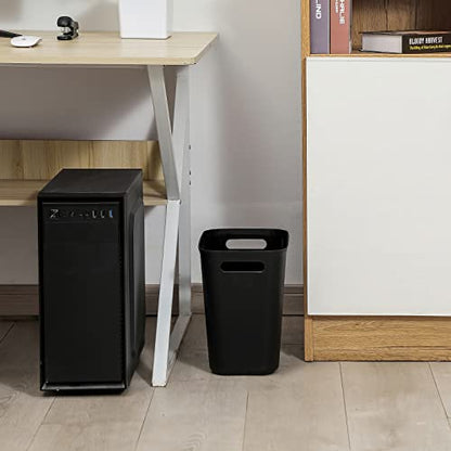Plastic Small Trash Can Wastebasket, Garbage Conta... (Black | Plastic)